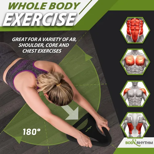 Miniatura 5 de BODY RHYTHM Entrenador de entrenamiento de fuerza para abdominales y núcleos, máquina de ejercicio con ruedas abdominales con alfombrilla de rodilla