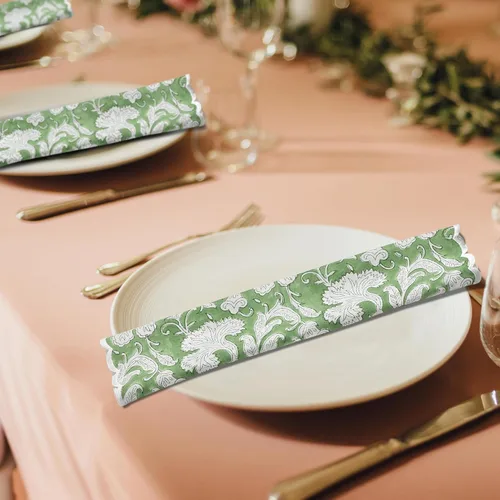 Miniatura 6 de Ridhi Juego de 4 servilletas bordadas reutilizables de algodón para bodas, fiestas, regalo diario para primavera, Pascua, San Valentín