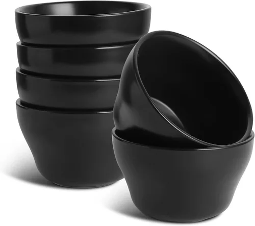 Miniatura 9 de Selamica Vasos de cerámica para caldo de 8 onzas, cuencos pequeños de 4 pulgadas, cuencos de postre para salsa de sopa, tazas de café, aptas