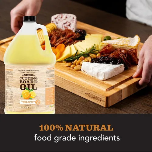 Miniatura 2 de CLARK'S Aceite mineral para tabla de cortar, aceite mineral de grado alimenticio enriquecido con extractos de naranja y limón, penetra profundamente