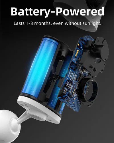 Miniatura 4 de virtavo SolarFlask 2K Cámaras de seguridad solares inalámbricas para exteriores, lente Starlight, visión nocturna a color, detección de movimiento