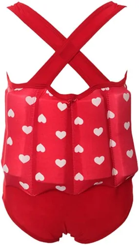 Miniatura 4 de Traje de baño flotante de una pieza para niña y niño, con flotabilidad ajustable, chaleco salvavidas Corazón rojo