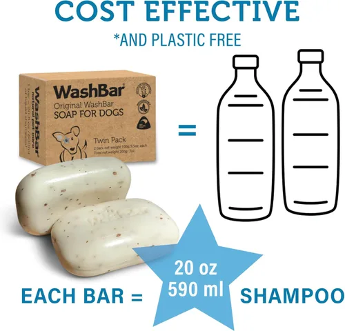 Miniatura 3 de The Natural Dog Shampoo Bar Soap para aliviar la picazón en la piel, paquete doble, jabón para perros para pieles sensibles con manuka y aceite