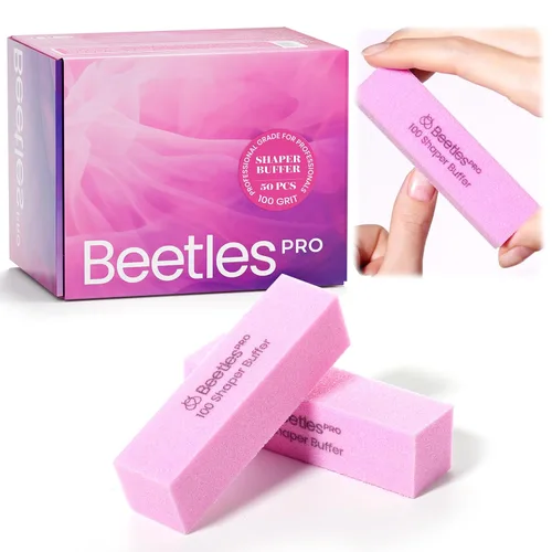 Miniatura 9 de Beetles - Lima de uñas profesional, 52 limas de esponja y pulidores para uñas naturales, tableros de esmeril de doble cara para uñas, kit de lima