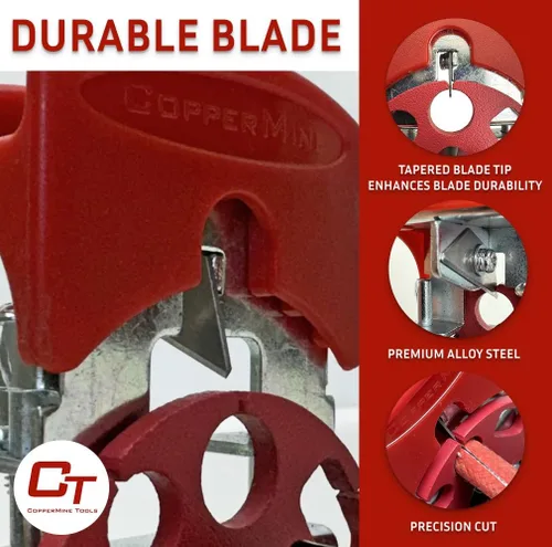 Miniatura 2 de CopperMine Herramienta manual de pelado de cables - Máquina pelacables portátil de mano para cables de chatarra y cables de hasta 7/16 pulgadas