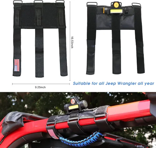 Miniatura 9 de sukemichi Asas de Agarre para Barra Enrollable con Luz para Accesorios de Jeep Wrangler TJ JK JL YJ Unlimited Rubicon Sahara 2 Puertas 4 Puertas
