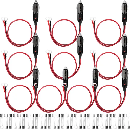 Miniatura 8 de CUZEC Adaptador de encendedor de cigarrillos macho de 15 A, cable de alimentación de 1.6 pies / 1.6 ft 16 AWG para inversor de automóvil, bomba