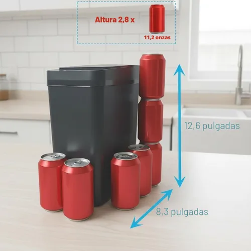 Miniatura 5 de Yatmung - Cubo de basura sin contacto para baño, cubo de basura inteligente de 2.5 galones con sensor de movimiento, papelera delgada con tapa
