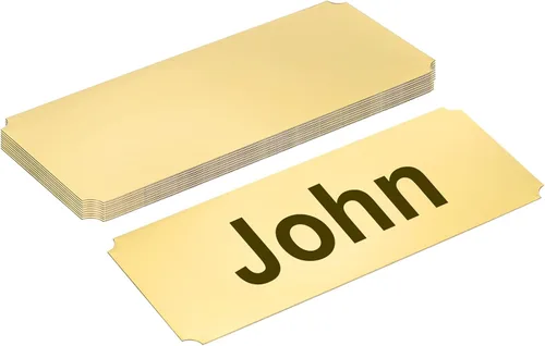 Miniatura 10 de PATIKIL Placa de identificación de metal de acero inoxidable de 3 x 1 pulgadas, grabado con láser, paquete de 10 letreros autoadhesivos, placa