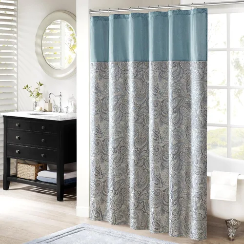 Miniatura 9 de Cortina de regadera Jacquard de poliéster Aubrey Azul