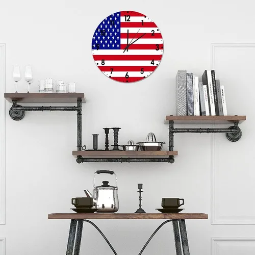 Miniatura 489 de Cheyan Reloj de pared con bandera de Canadá de 12 pulgadas, silencioso, sin tictac, de PVC, funciona con pilas, reloj redondo decorativo, regalo