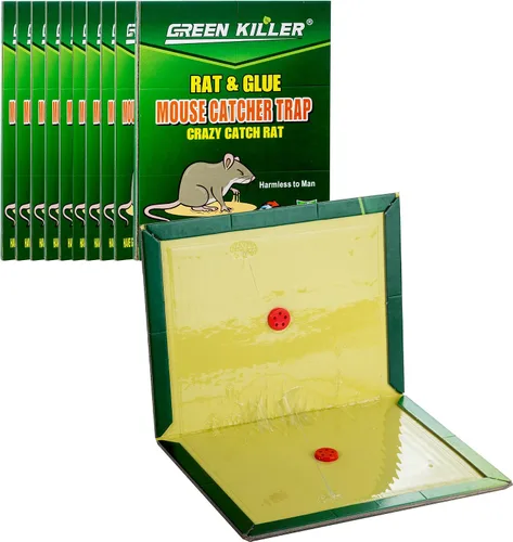 10-Pack de trampas adhesivas grandes para ratones con pegajosidad mejorada, tablero adhesivo para ratas y serpientes para interiores y exteriores de
