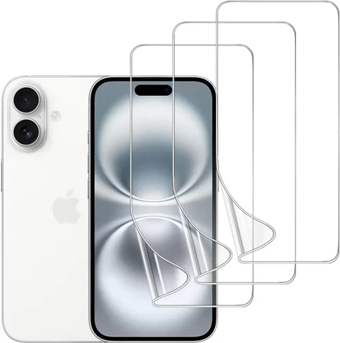 Miniatura 14 de Paquete de 3 protectores de pantalla de TPU para iPhone 15 Pro Max, película de hidrogel transparente HD transparente suave y flexible compatible