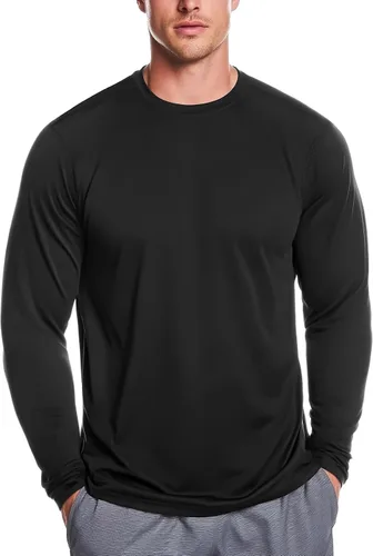 Miniatura 15 de Zengjo Camisetas atléticas que absorben la humedad para hombre, de manga larga, para entrenamiento, correr, gimnasio, rendimiento, protección UV