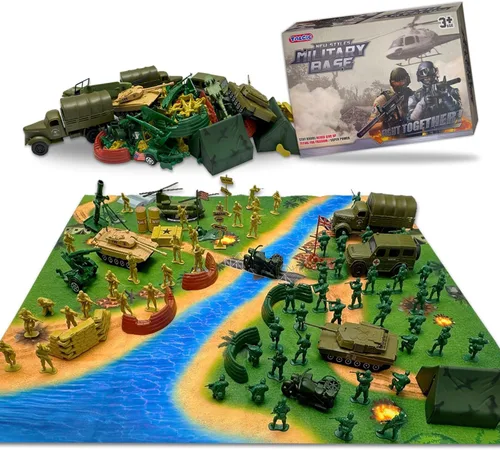 TALGIC Juguetes de Hombres del Ejército Gran Juego de Batalla - El Set Incluye Figuras de Acción de Hombres del Ejército, Alfombra de Batalla