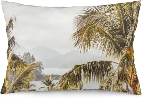 Miniatura 22 de Protector de almohada de playa con palmeras tropicales de 16 x 14 pulgadas, palmeras de playa, paisaje marino costero, decorativo, rectangular