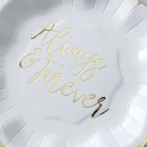 Miniatura 4 de Kate Aspen Always & Forever - Juego de platos y servilletas de papel para boda, 72 piezas, platos de boda, vajilla desechable para 24 invitados