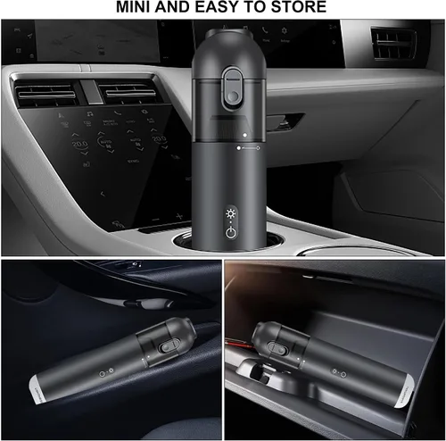 Miniatura 7 de Aspiradora de mano inalámbrica para automóvil, aspiradora portátil de 15000 PA con luz LED y filtro HEPA, soplado y succión 2 en 1 pequeño limpiador