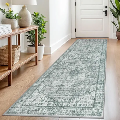 Miniatura 162 de SIILOOM Alfombra lavable de 2 x 3 pies, alfombra suave color taupe ceniza para entrada, tapete antideslizante para puerta de interior, tapete