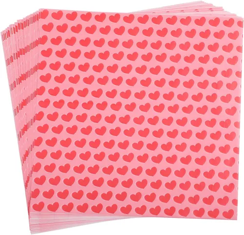 Miniatura 7 de GeeRic Hojas de papel encerado para delicatessen, 100 unidades, forro de cesta de comida para el día de San Valentín para sándwiches y papas fritas