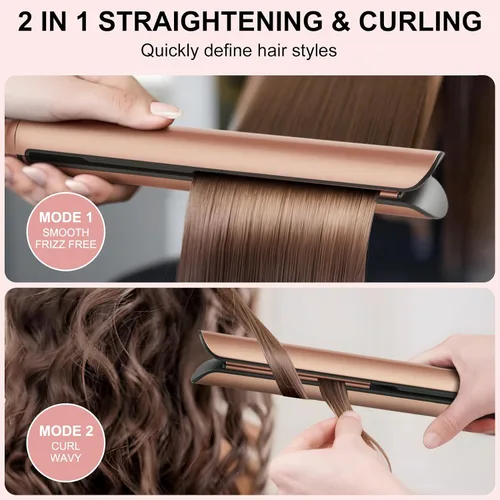 Miniatura 5 de Mini plancha plana, mini plancha de pelo de cerámica para cabello corto, rizos y flequillo, planchas planas pequeñas de doble voltaje para viajes