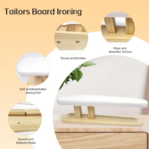 Miniatura 4 de Tabla de planchar acolchada con pecho y manga larga con base de madera para herramientas domésticas, formas de vestido a medida, estudio de costura