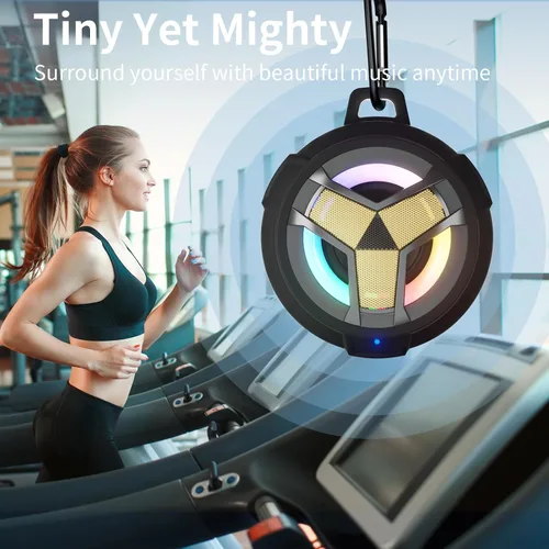 Miniatura 4 de EBODA Altavoz Bluetooth impermeable, altavoz inalámbrico para ducha, IP67 impermeable, luz LED, flotante, altavoces portátiles para viajes, piscina