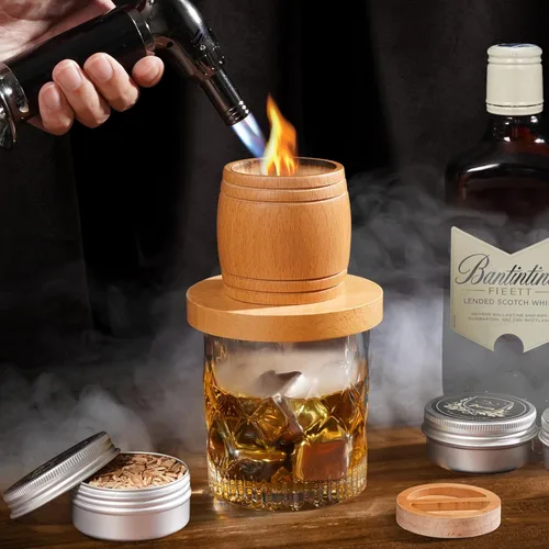 Miniatura 9 de G GOOD GAIN Kit de Ahumador de Whisky con Antorcha - Kit de Ahumador de Cóctel Old Fashioned con Virutas de Madera de 6 Sabores Set Infusor
