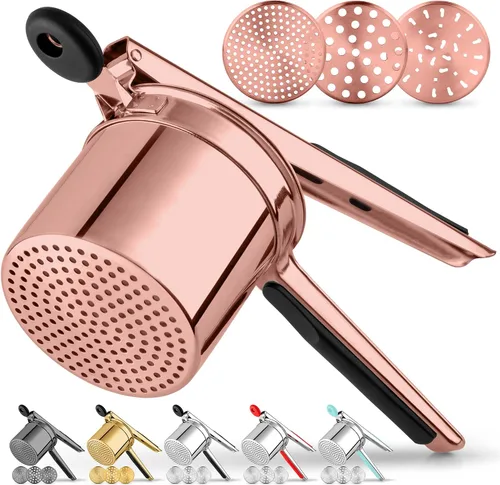 Miniatura 19 de Zulay Kitchen Ricer de papas grande de 15 onzas, triturador de papas de acero inoxidable resistente y triturador para puré de papas, triturador
