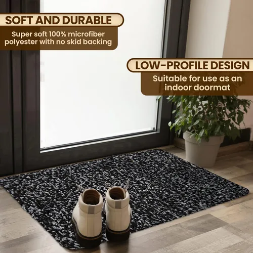 Miniatura 2 de Tapete de microfibra de alta calidad para interiores, tapete lavable de 24 x 36 pulgadas, antideslizante, impermeable, súper absorbente, tapete