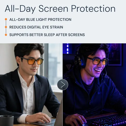 Miniatura 6 de livho Gafas de alta tecnología con luz azul – Lentes avanzados de bloqueo de luz azul para computadora – Fatiga de pantalla y protección UV Negro