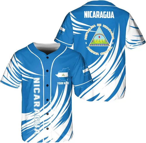 Leprints - Camiseta de béisbol nicaragua personalizada con nombre de camiseta de béisbol nicaragüense para hombres y mujeres