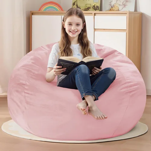 Miniatura 21 de Homguava - Sillón puff de 3 pies Sillón estilo puff grande de 3 pulgadas con relleno de espuma viscoelástica, sofá suave con funda de terciopelo