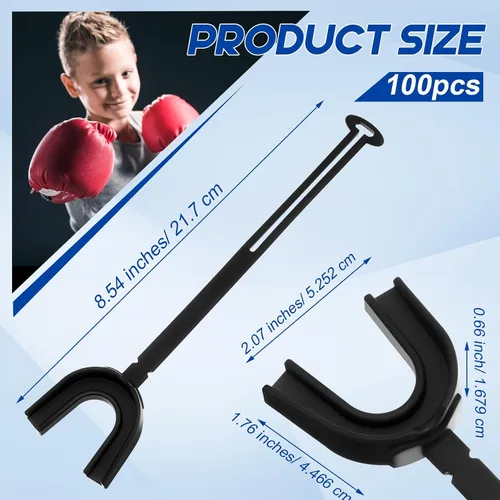 Miniatura 2 de Dunzy 100 protectores bucales de fútbol a granel, no hervir, con correa, suave y deportivo, para lacrosse, boxeo, baloncesto, hockey, lucha libre