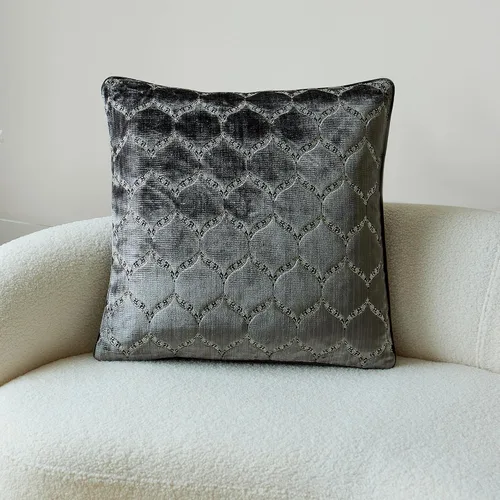 Miniatura 2 de Fundas de almohada con diseño de terciopelo de corte morisco, elegante y lujosa, color gris, fundas de cojín decorativas grandes para sofá, cama