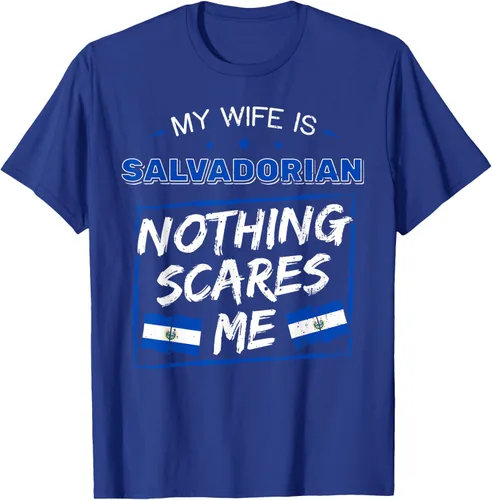Miniatura 30 de Camiseta con la bandera de raíces salvadoreñas de El Salvador My Wife Is Salvadoran Roots, Negro