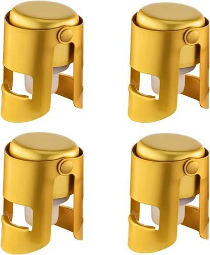 Miniatura 14 de Tapones de champán con protector de champán de acero inoxidable con silicona de grado alimenticio a prueba de fugas que se mantienen frescos, Negro