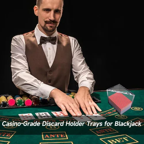 Miniatura 6 de GSE Games & Sports Expert Bandejas acrílicas de desechos, bandejas de grado casino para blackjack, puente, cartas