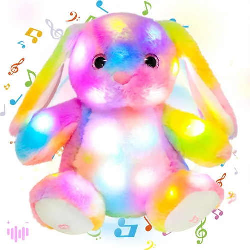 Miniatura 17 de Hopearl Cordero de peluche con luces LED, flexible, con luces de noche que brillan en la oscuridad, para festival, cumpleaños, niños pequeños
