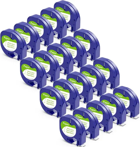 Miniatura 9 de Paquete de 4 cintas adhesivas de plástico transparente compatibles con Dymo Letratag 16952 S0721530 de 0.472 in x 13.1 ft 1/2 pulgadas x 13 pies