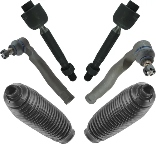 Miniatura 96 de TRQ Kit de dirección interior y exterior para lado del conductor y del pasajero delantero, con cremallera de dirección y fuelle de piñón compatible