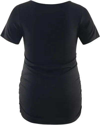 Miniatura 213 de GINKANA Blusas de maternidad de manga corta, diseño floral, fruncido, casual, para mamá, para embarazo
