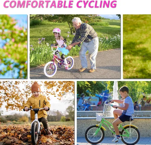 Miniatura 9 de YLG Cojín de asiento de bicicleta para niñas, funda de asiento de bicicleta acolchada de gel para niños, transpirable y extra suave, espuma