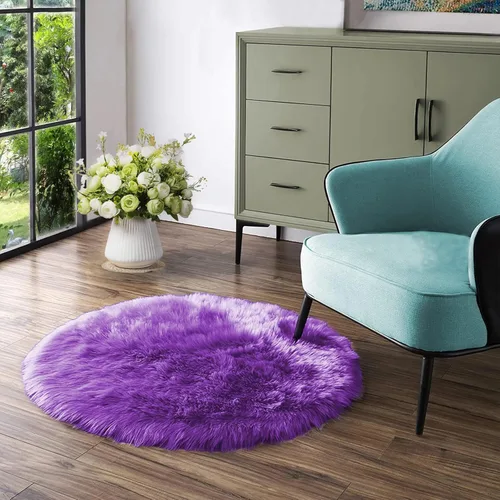 Miniatura 77 de Latepis - Tapete rectangular de piel sintética tipo lana de oveja suave, esponjosa y lavable para sala de estar, dormitorio, sala de juegos o Blanco