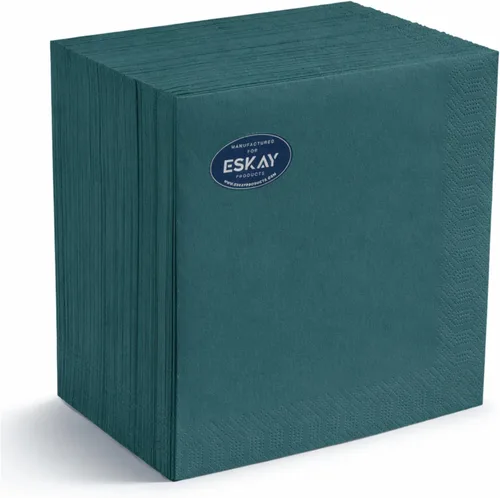 Servilletas desechables de 3 capas de color verde azulado, 125 unidades, servilletas de papel para cócteles y fiestas para bodas, cumpleaños, bares