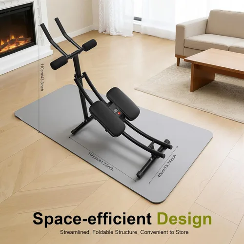 Miniatura 2 de Abdominal Crunch Coaster, Height Adjustable Ab Trainer Abdominal Whole with LCD Monitor & Six Silent Rollers, Body Workout Machine for Home, Negro