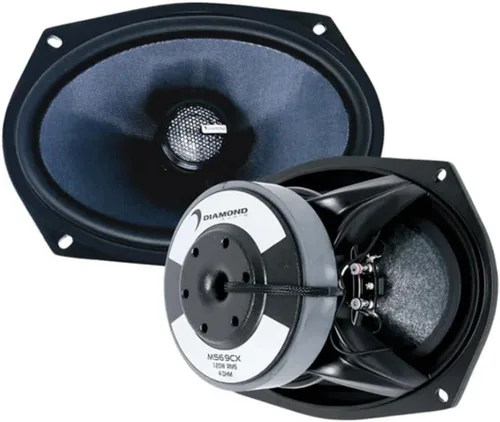 Diamond Audio Altavoces coaxiales de 2 vías serie MS69CX-MS de 6 x 9 pulgadas con tweeter de cúpula de titanio (4Ω)