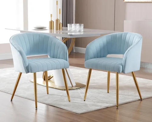 Miniatura 4 de KCC Silla de Escritorio Moderna de Terciopelo Sillón de Acento Tapizado Sillas Copetudas Sillas de Comedor, Sillas de Tocador Copetudas Silla