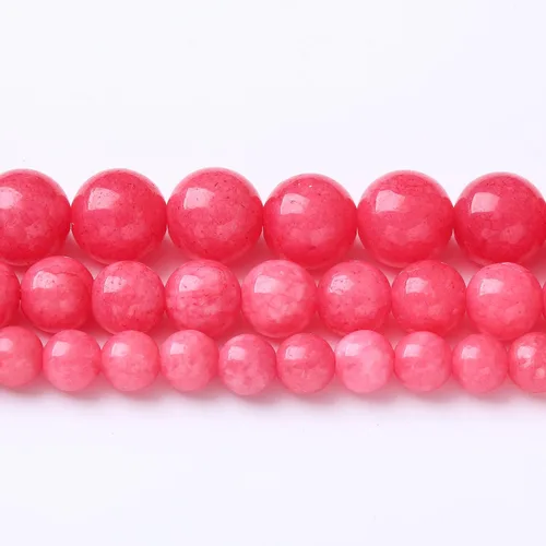 Miniatura 2 de 32 piezas de cuentas de piedra de jade de rodonita roja natural de 12 mm, cuentas sueltas redondas de piedra para fabricación de joyas, energía Jade