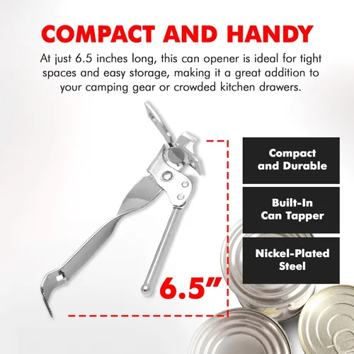 Miniatura 4 de Chef Craft Select - Abrelatas con tapper, 6.5 pulgadas de largo, niquelado